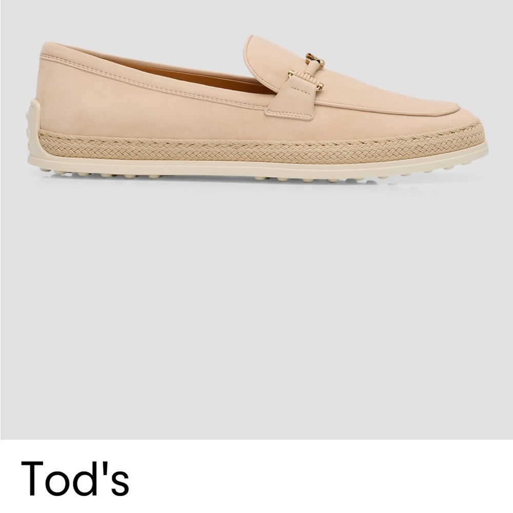 Tod's Gomma Beige Loafers Suede Slip-Ons
